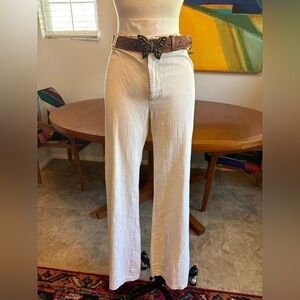 Vintage 70s Dittos Cream Textured Fabric Pants
